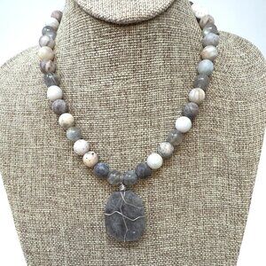 😍FALL/25😊 Laborite & Bamboo Agate Amulet
